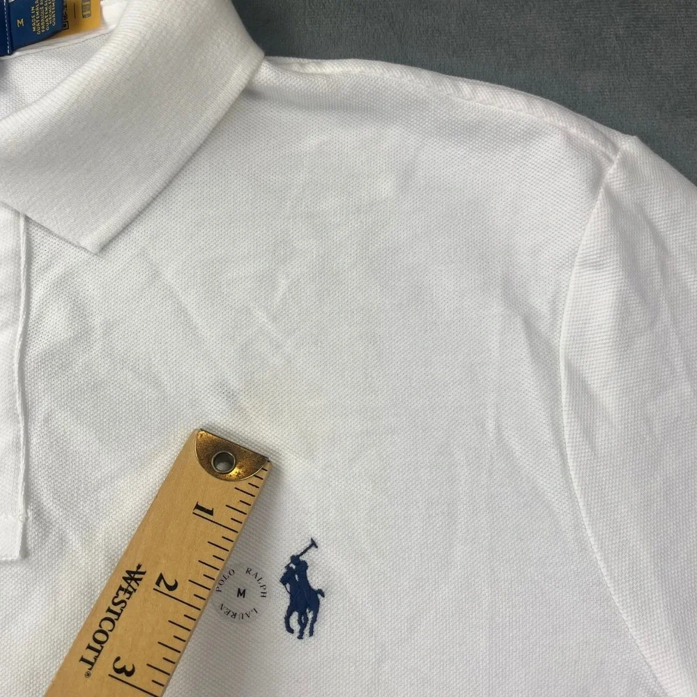 Polo Ralph Lauren Shirt Classic Fit Medium White Cotton NWT Flaws MSRP $118